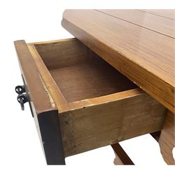 Rectangular hardwood coffee table, fitted with single drawer