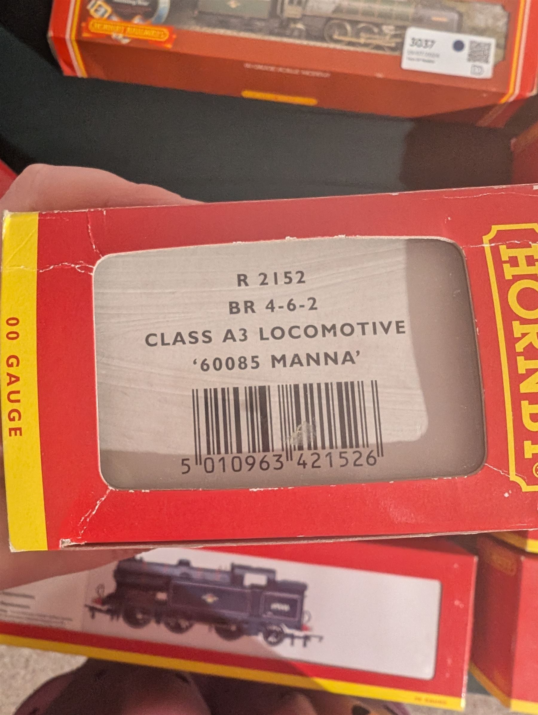 Four Hornby '00' gauge locomotives, comprising R2054 BR Class A3 4-6-2 re-worked as Trico no. 60084, two R2152 BR Class A3 4-6-2 locomotives, one original Manna no. 60085, the other re-worked as Flying Fox no. 60106 and R2178A BR Class N2 0-6-2 locomotive no 69546, all boxed 