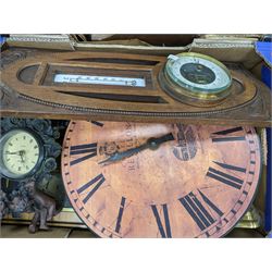 Mantle clocks, cases, quarts movement and other similar items etc, for spares or repair, in six boxes