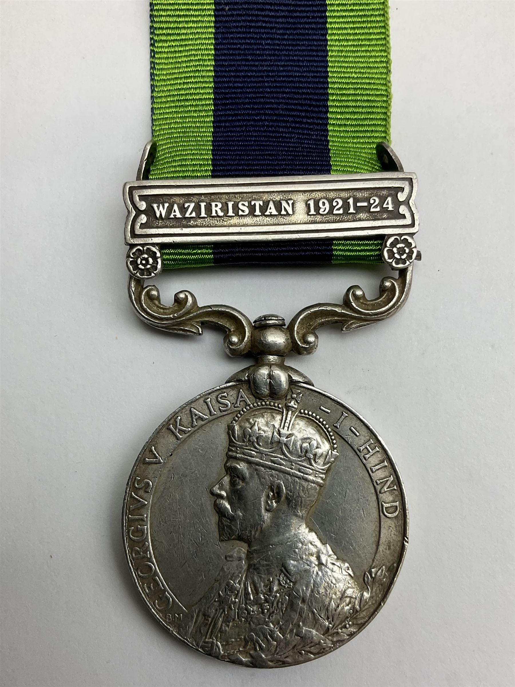 King George V India General Service Medal named to '...RFMN. PARMANSING GURUNG 2-8...' with Waziristan 1921-24  bar