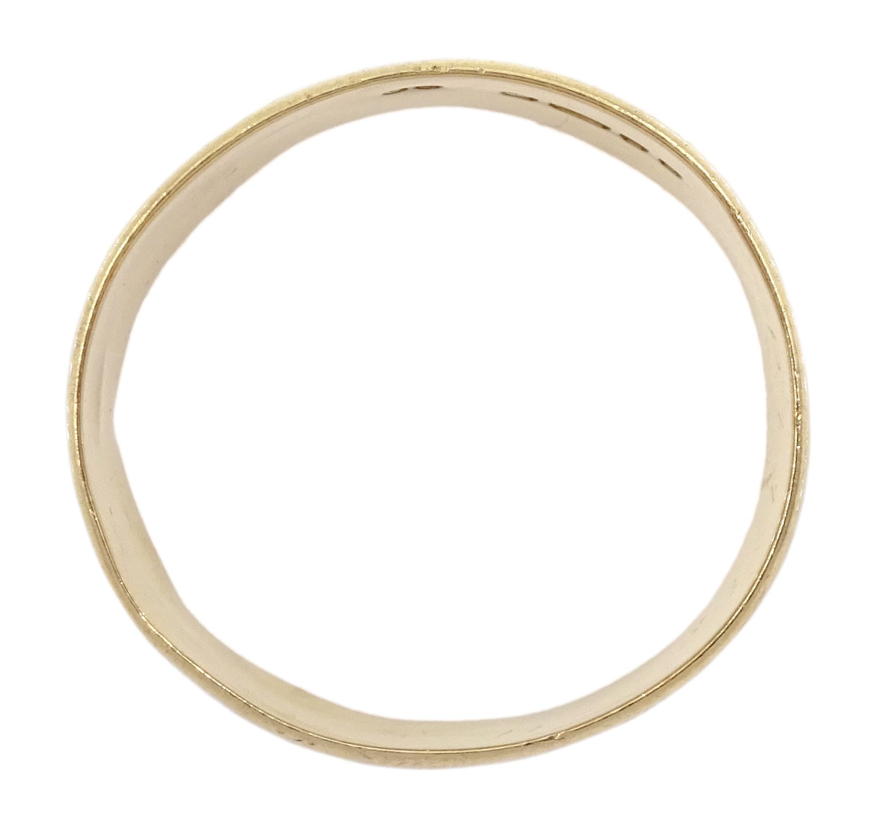 9ct gold wide wedding band, London 1979