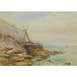  George Henry Jenkins (British 1843-1914): 'On the Cornish Coast', watercolour signed 24.5cm x 34.5cm  