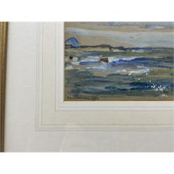 Rowland Henry Hill (Staithes Group 1873-1952): The Bass Rock, watercolour signed and dated 1932, 16.5cm x 23cm