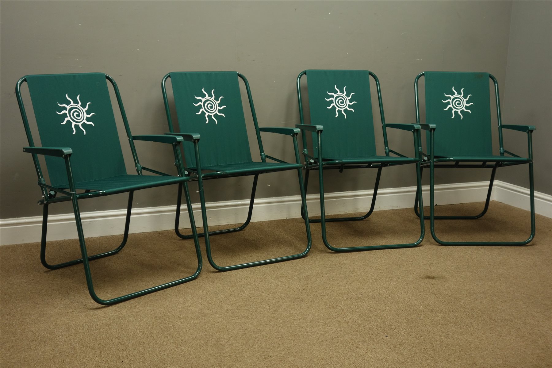 Set Four Green Folding Garden Chairs Antiques Interiors   A6406b54 87f8 48ef A34f Deed05c09eac 