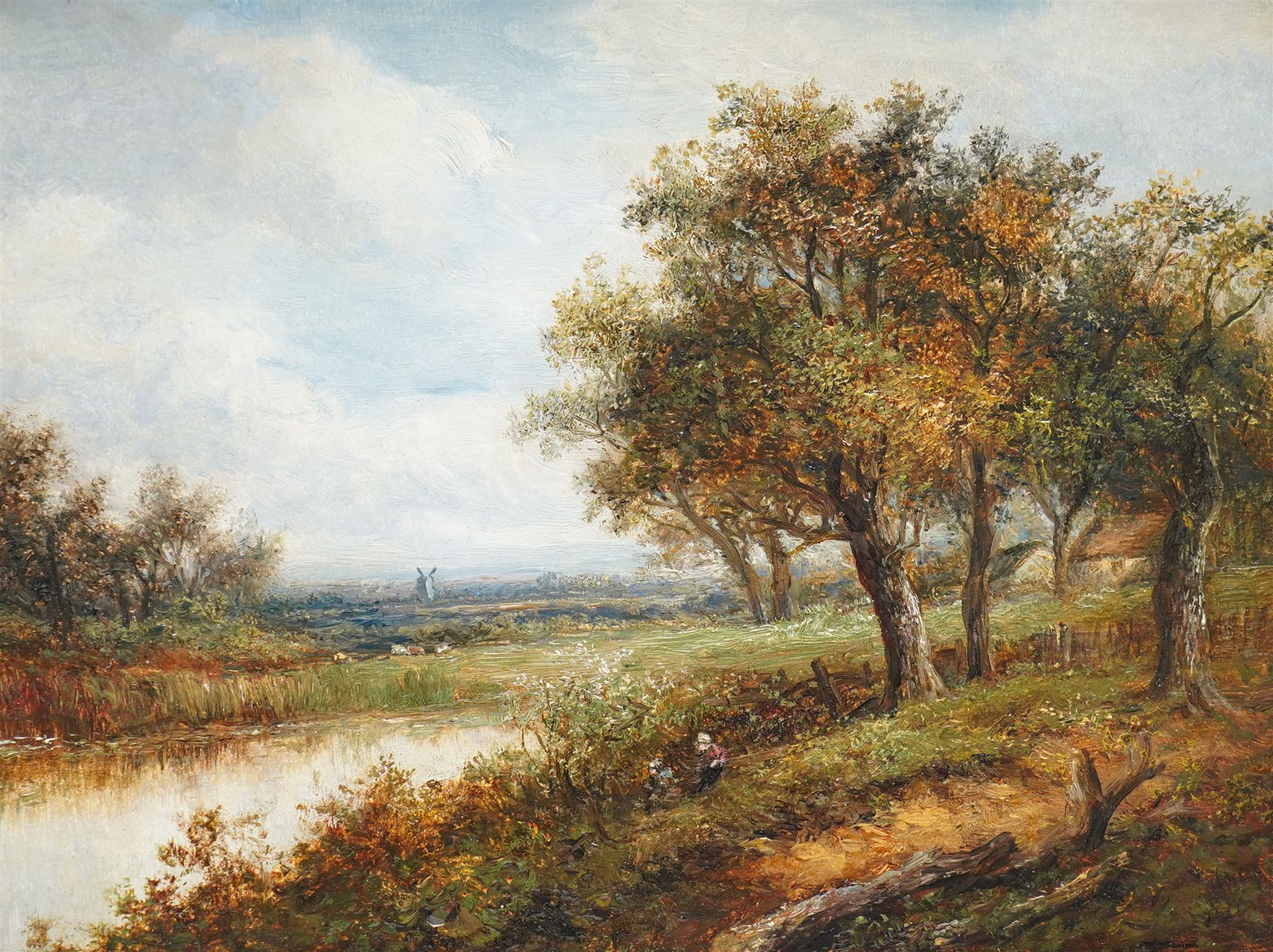 Joseph Thors (British 1863-1900): 'Near Crome - Norfolk', oil on panel signed, titled on the mount 20cm x 26cm