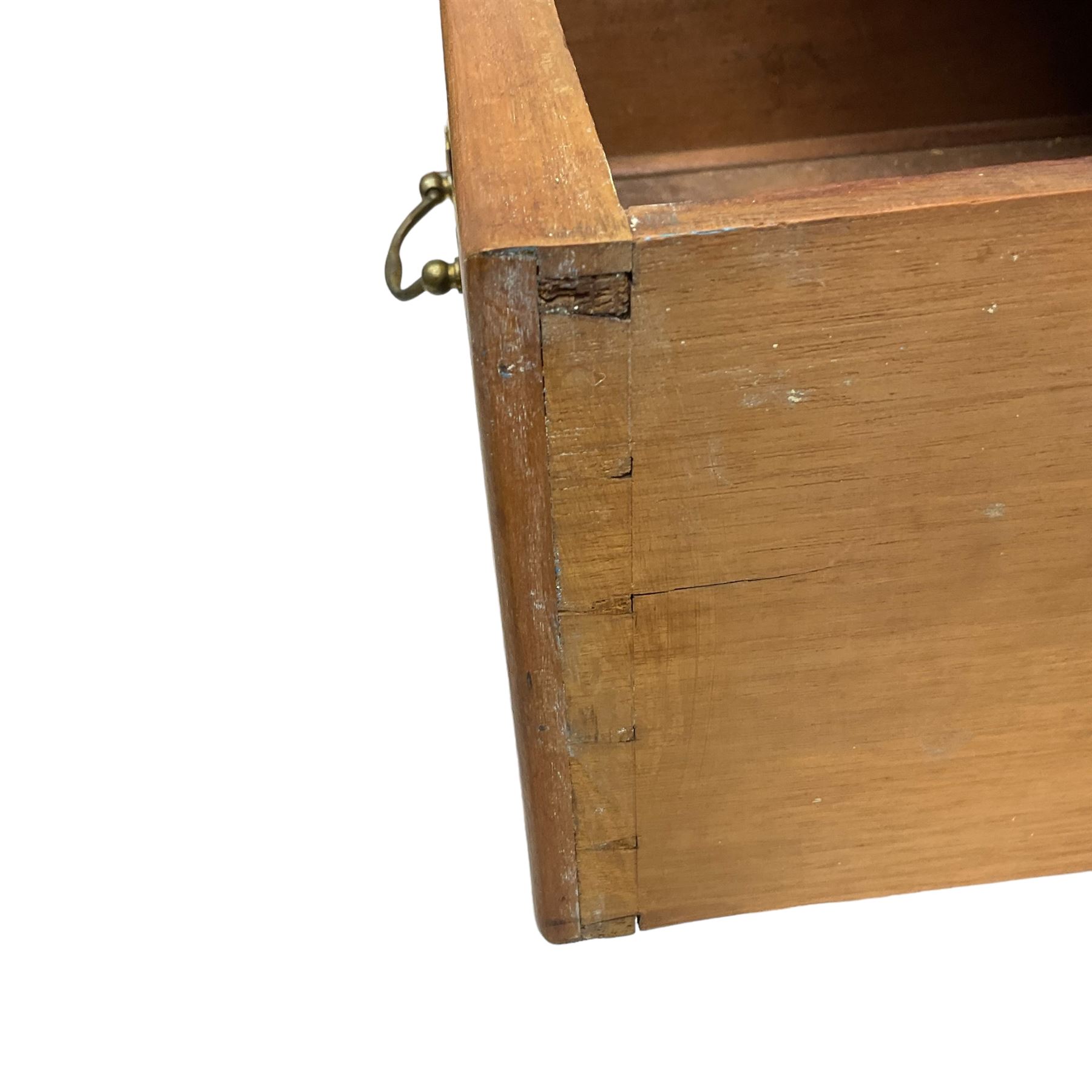 Victorian satin walnut chest, raised back over two short and two long drawers, skirted base with castors