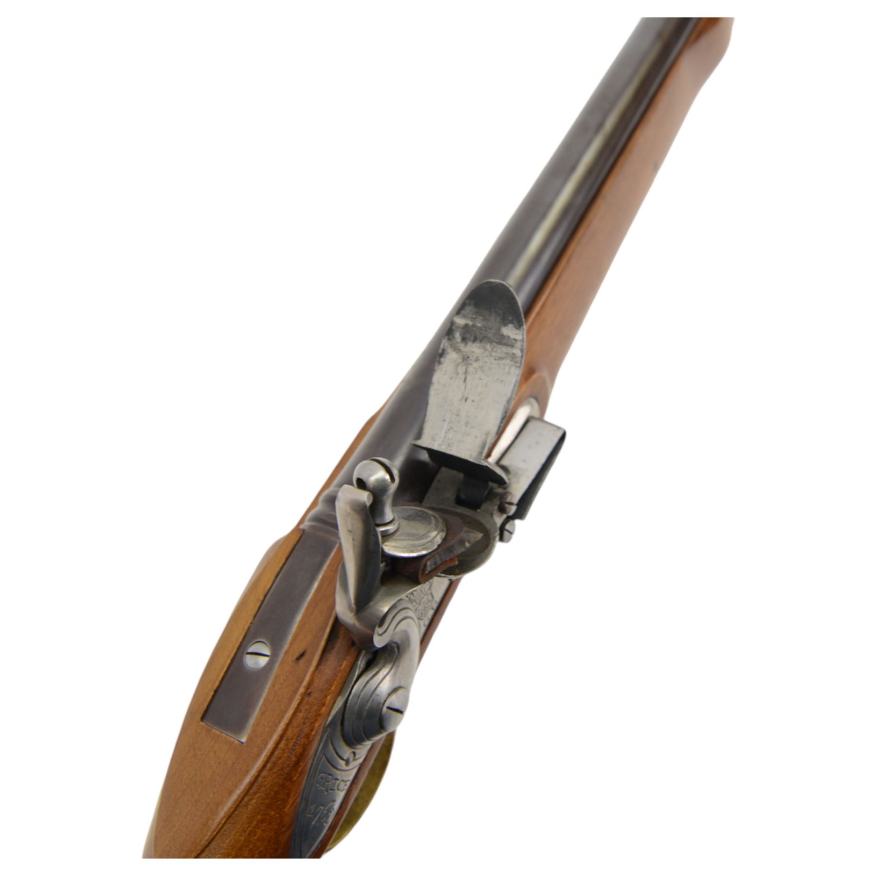 SHOTGUN CERTIFICATE REQUIRED - Pedersoli Brown Bess Flintlock Musket, .75 calibre, the 106cm steel barrel, the lock plate marked GRICE 1762 and with crowned GR, walnut full stock with ramrod under, overall L148cm, serial no. 5135