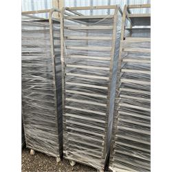 Stainless steel commercial tray rack trolley, 18 racks complete with 18 aluminium trays, tray size 66cm x 46 cm - THIS LOT IS TO BE COLLECTED BY APPOINTMENT FROM DUGGLEBY STORAGE, GREAT HILL, EASTFIELD, SCARBOROUGH, YO11 3TX