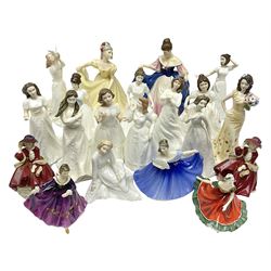 Large collection of Royal Doulton figures, including Ninette HN4717, Sara HN4720, Georgia HN5188, Joy HN3875 etc 