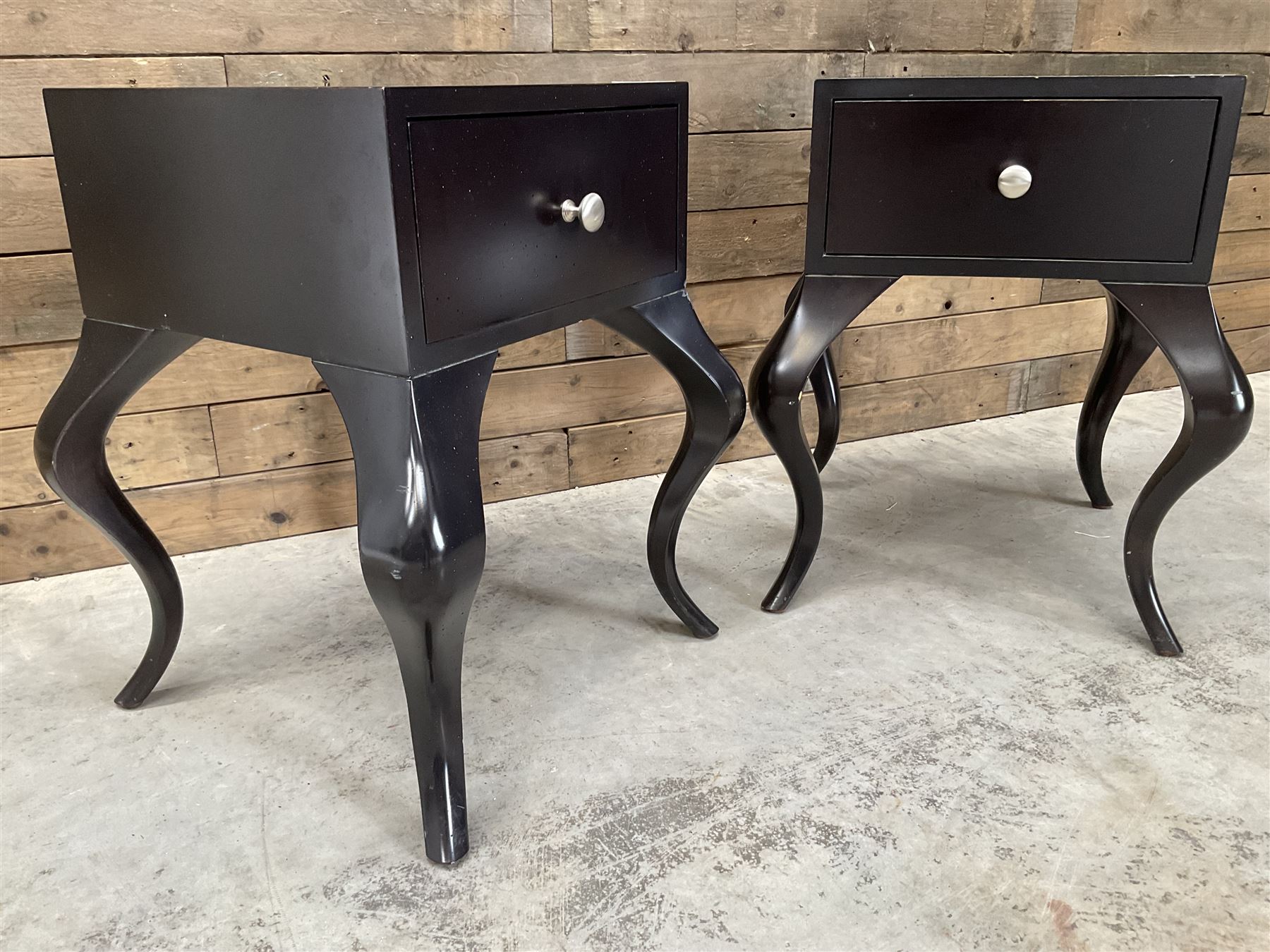 Pair of rosewood finish bedside chests