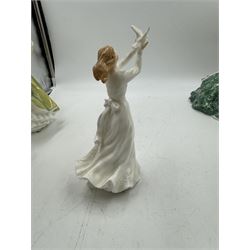 Seven Royal Doulton figures, including Amy's Sister HN3445, Elyse HN2474, With Love HN3393 etc