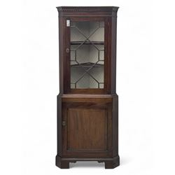 20th century mahogany floor standing corner cabinet