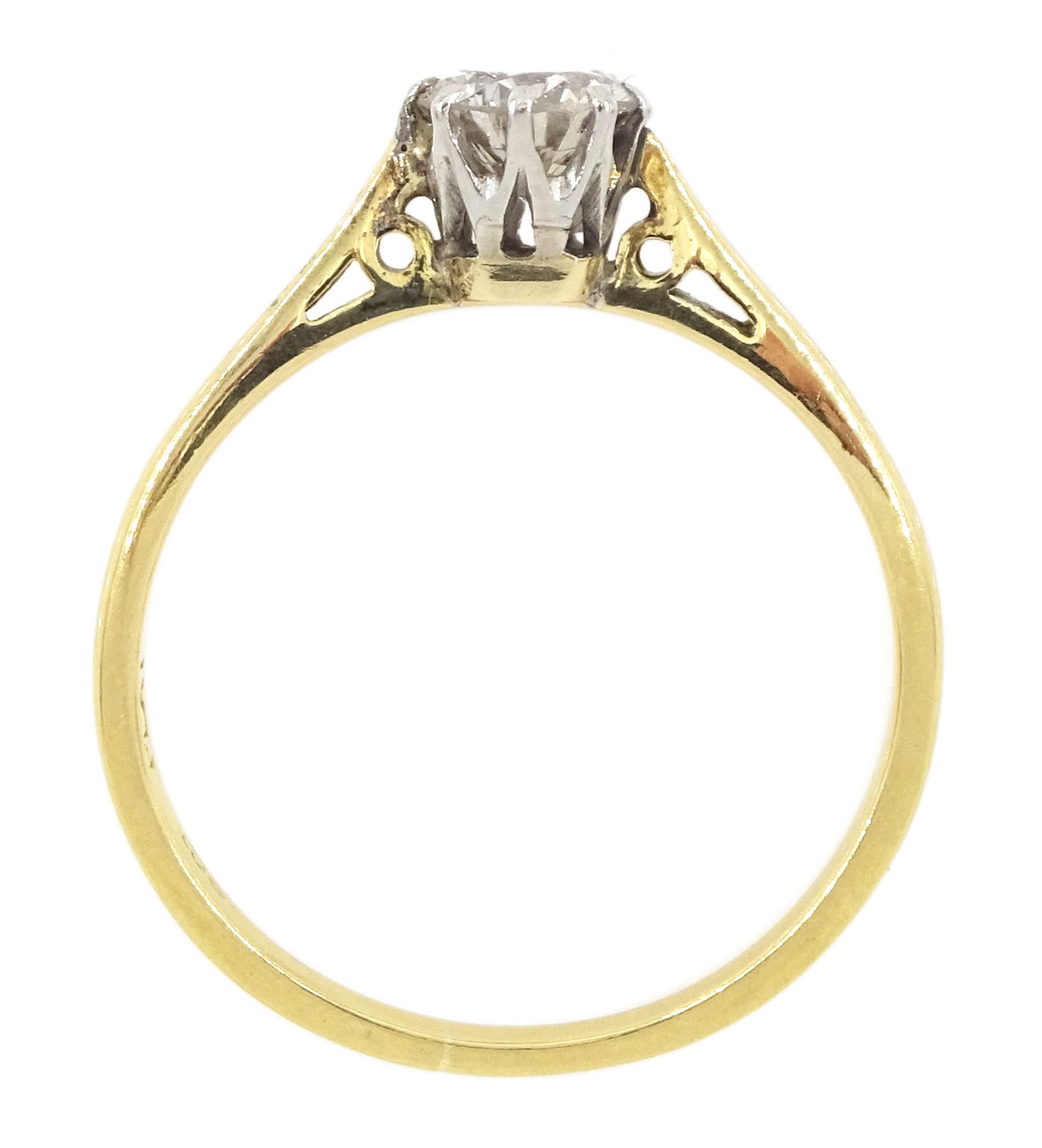 18ct gold single stone round brilliant cut diamond ring, stamped 18ct Plat, diamond approx 0.50 carat