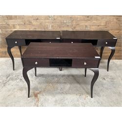 3 x rosewood console dressing tables, with two soft-close drawers