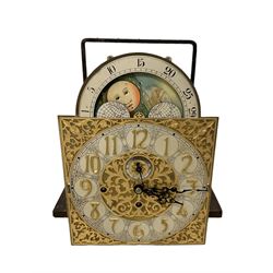 German -  Early 20th century 8-day three train longcase clock movement with a break arch b...