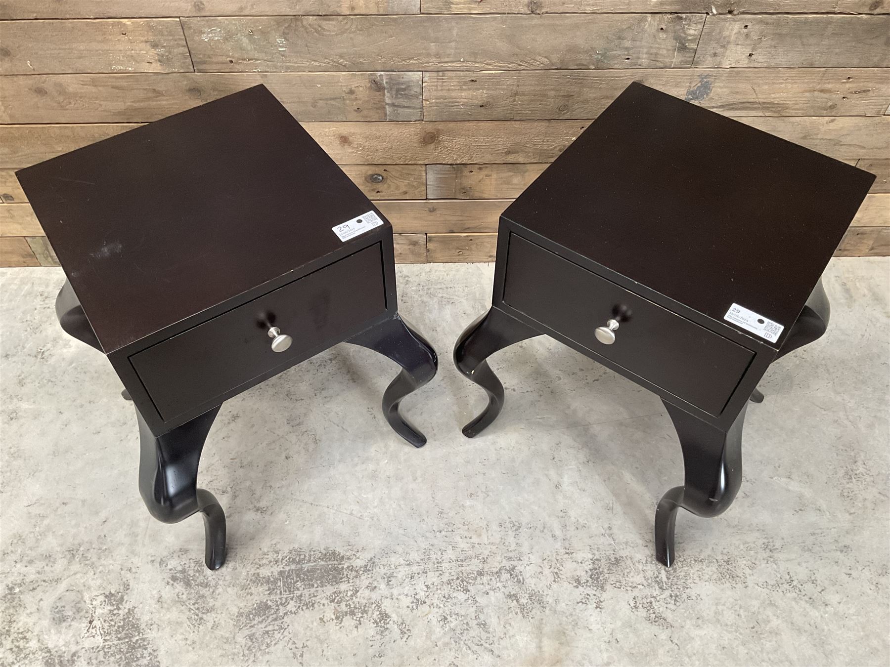 Pair of rosewood finish bedside chests