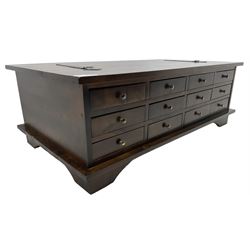 Laura Ashley - contemporary 'Garret' coffee table chest, rectangular top, fitted with twelve drawers