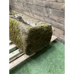 19th century rectangular stone trough, with small division - THIS LOT IS TO BE COLLECTED BY APPOINTMENT FROM DUGGLEBY STORAGE, GREAT HILL, EASTFIELD, SCARBOROUGH, YO11 3TX