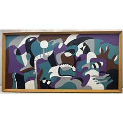 Christine Gloria Cox (Scarborough 1942-2014): 'Taurus', collage of acrylic panels unsigned, titled on exhibition label verso 59cm x 121cm 