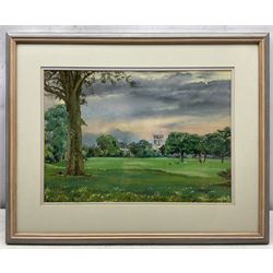 Mike Gunnell (British 20th Century): 'Hall Garth Park - Hornsea', pastel signed, titled verso 26cm x 37cm; English School (Contemporary): A Squirrel's Feast, pastel indistinctly signed 34cm x 25cm (2)