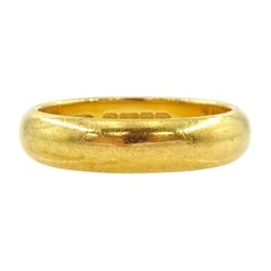 Early 20th century 22ct gold wedding band, Birmingham 1929