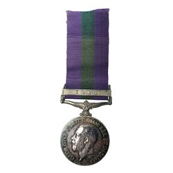 George V General Service Medal with Iraq clasp awarded to 59553 Pte. S. Appleton E. York. R.; with ribbon