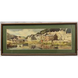 After Jack Merriott (British 1901-1968): 'Berkhamsted - Hertfordshire', 'Cromford - Derbyshire' and 'Fenny Compton - Warwickshire', set of three carriage prints 18cm x 58cm (3)