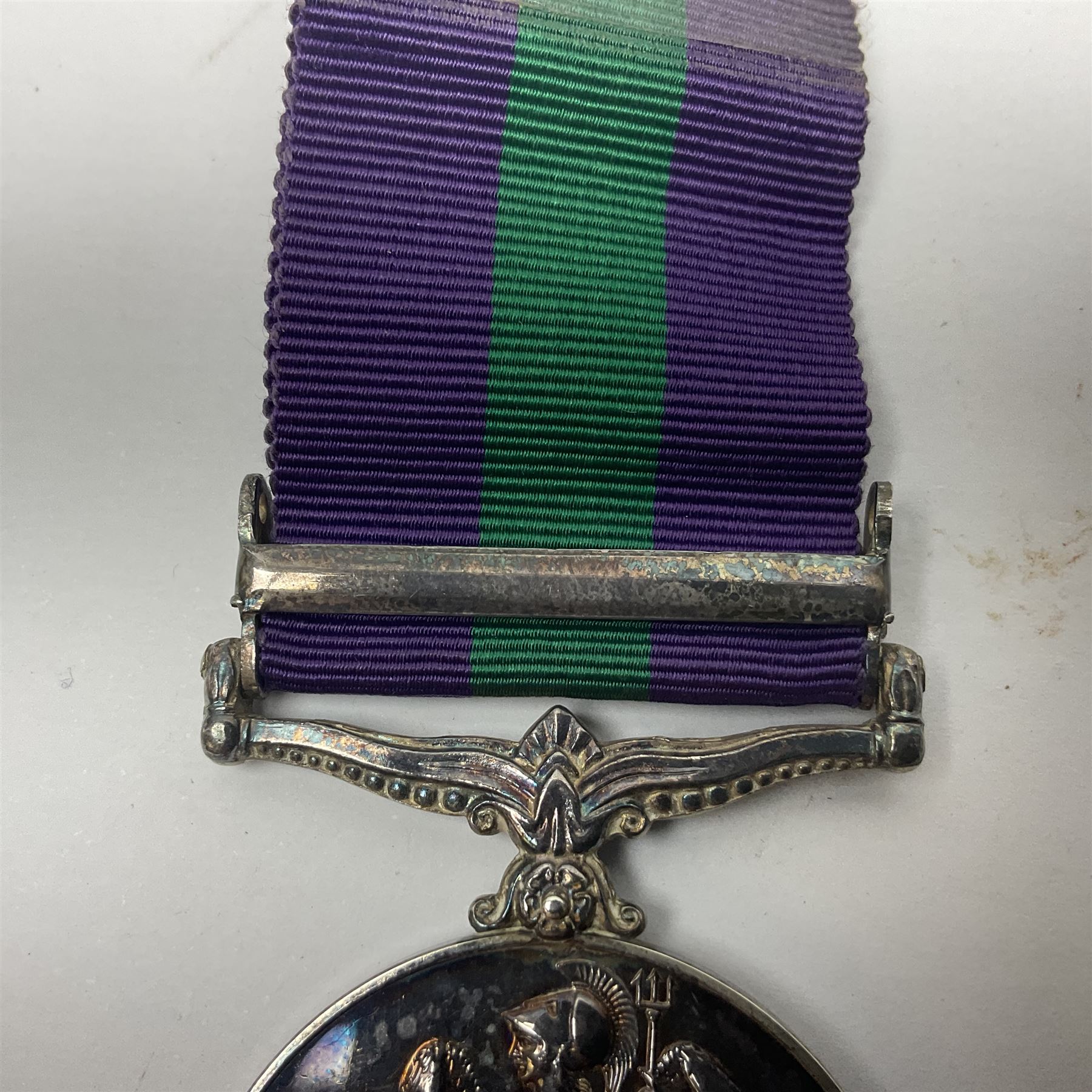 George VI General Service Medal with Palestine clasp awarded to 64155 Dvr. E. Hattersley R.A.S.C.; with ribbon