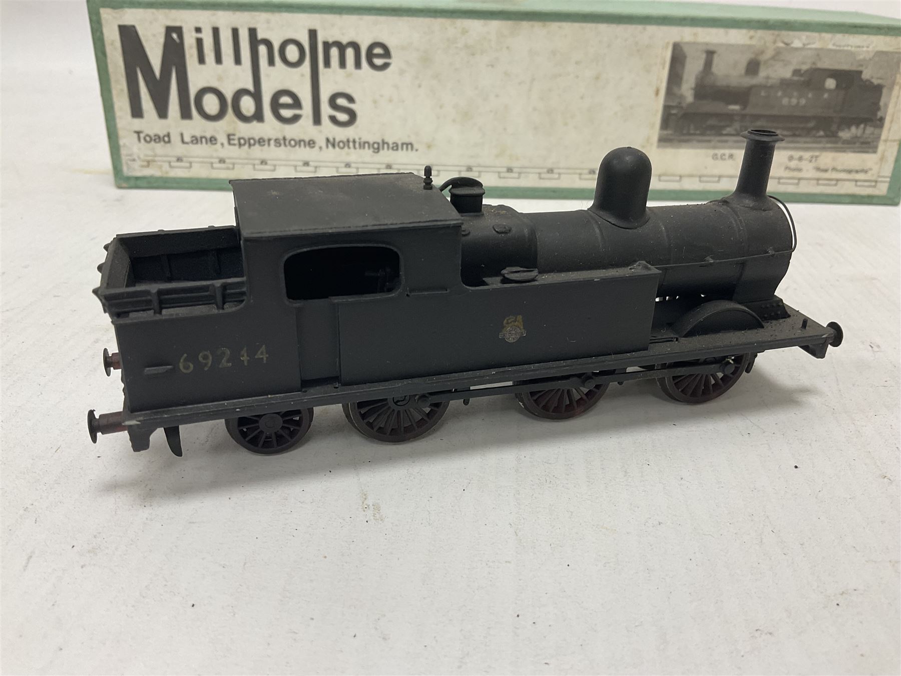 ‘00’ gauge - two kit built steam locomotives comprising GCR Class Q4 0-8-0 no.63202 finished in BR black with BR tender; Class N4 0-6-2T no.69244 finished in BR black; both with Millholme Models boxes (2) 