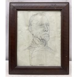 English School (Late 19th Century): 'Head of a Bargee', pencil sketch unsigned and titled 30cm x 23cm 