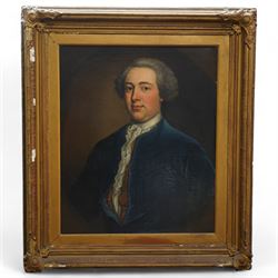 English School (Late 18th century): Portrait of a Georgian Gentleman Wearing Golden Sun Me...