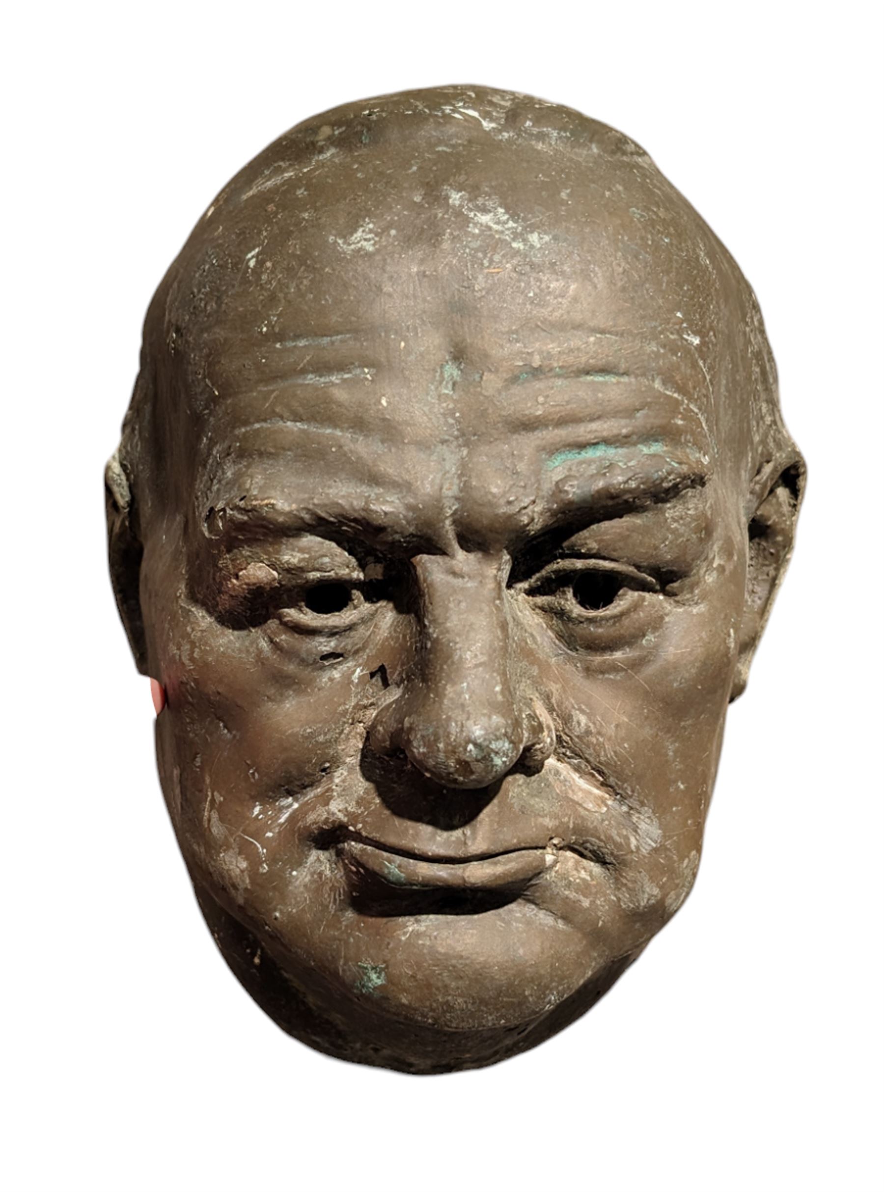 Composite cast head of Sir Winston Churchill, H28cm