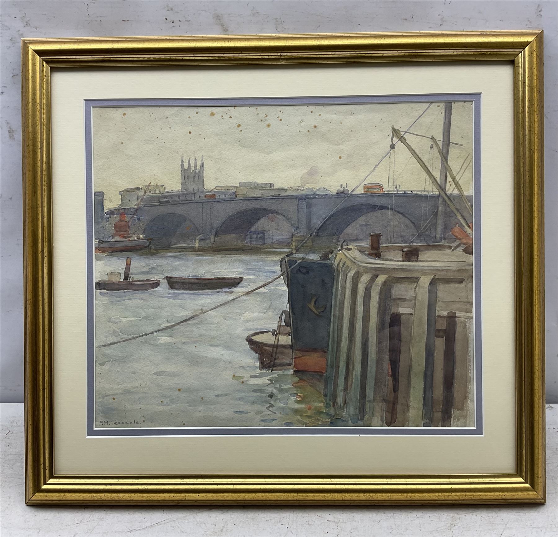 Percy Morton Teasdale (Staithes Group 1870-1961): A Riverside Quay, watercolour signed 31cm x 37cm
Provenance: private collection; David Duggleby 10th june 2013, Lot 167; from the studio collection of the Robin Hoods' Bay artist John Harold Wood (?-c1965) whose sister was married to Teasdale.