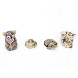 Four Royal Crown Derby paperweights, comprising Koala, Koala and Baby, Terrapin and Mulber...