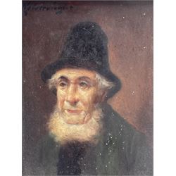 Continental School (19th/Early 20th century): Portrait of a Gentleman with Beard and Hat, oil on board indistinctly signed 12cm x 9cm