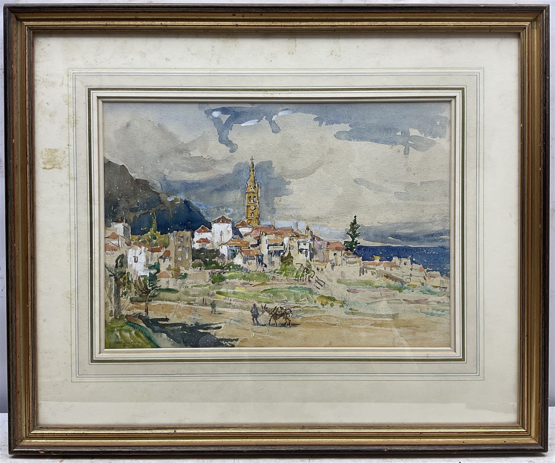 Rowland Henry Hill (Staithes Group 1873-1952): 'Realejo Alto - Tenerife', watercolour signed and dated 1938, 26cm x 36cm 
Provenance: private collection, purchased David Duggleby Ltd Whitby 14th September 2004 Lot 98