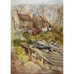 Manner of Dame Laura Knight (neé Johnson) (Staithes Group 1877-1970): 'Runswick Bay', watercolour titled unsigned 37cm x 27cm