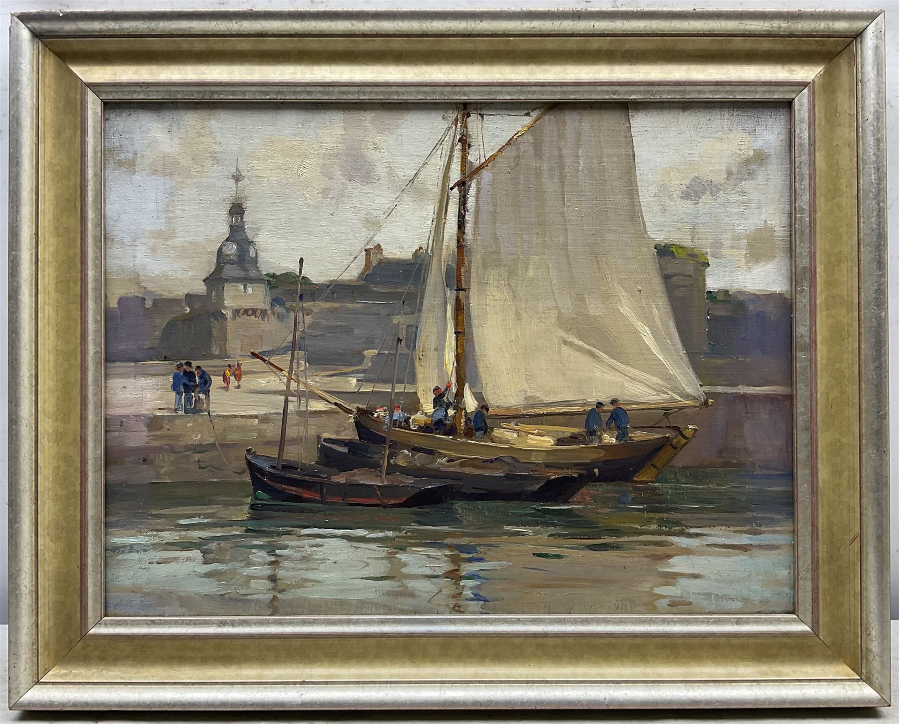 Robert Hope RSA (Scottish 1869-1936): 'Brittany Coast', oil on canvas, signed and titled on the stretcher verso 30cm x 40cm