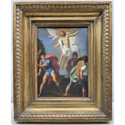 Italian School (19th century): The Transfiguration of Jesus, oil on copper unsigned 21cm x 15cm