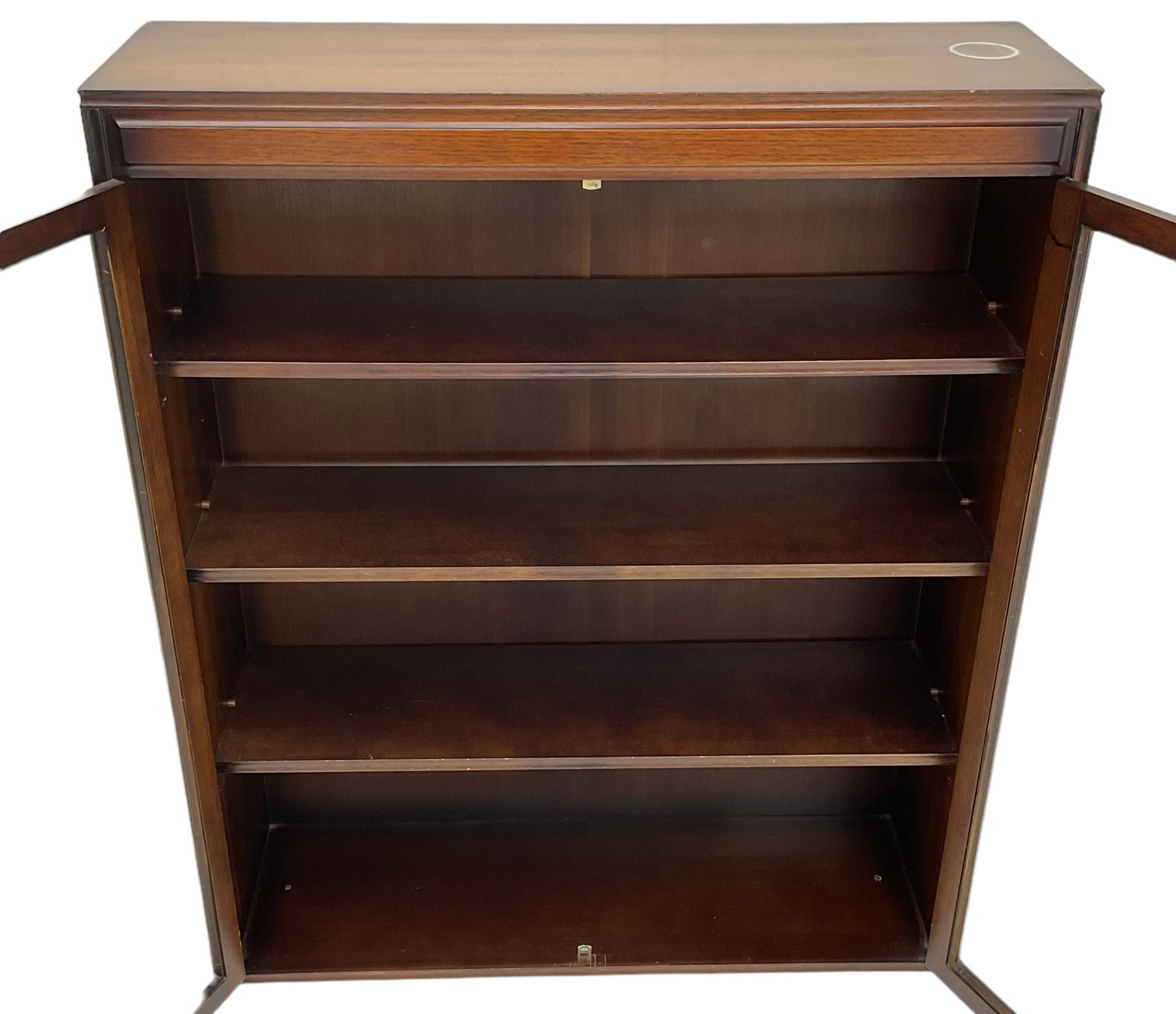 Mid-20th century mahogany enclosed bookcase, glazed doors