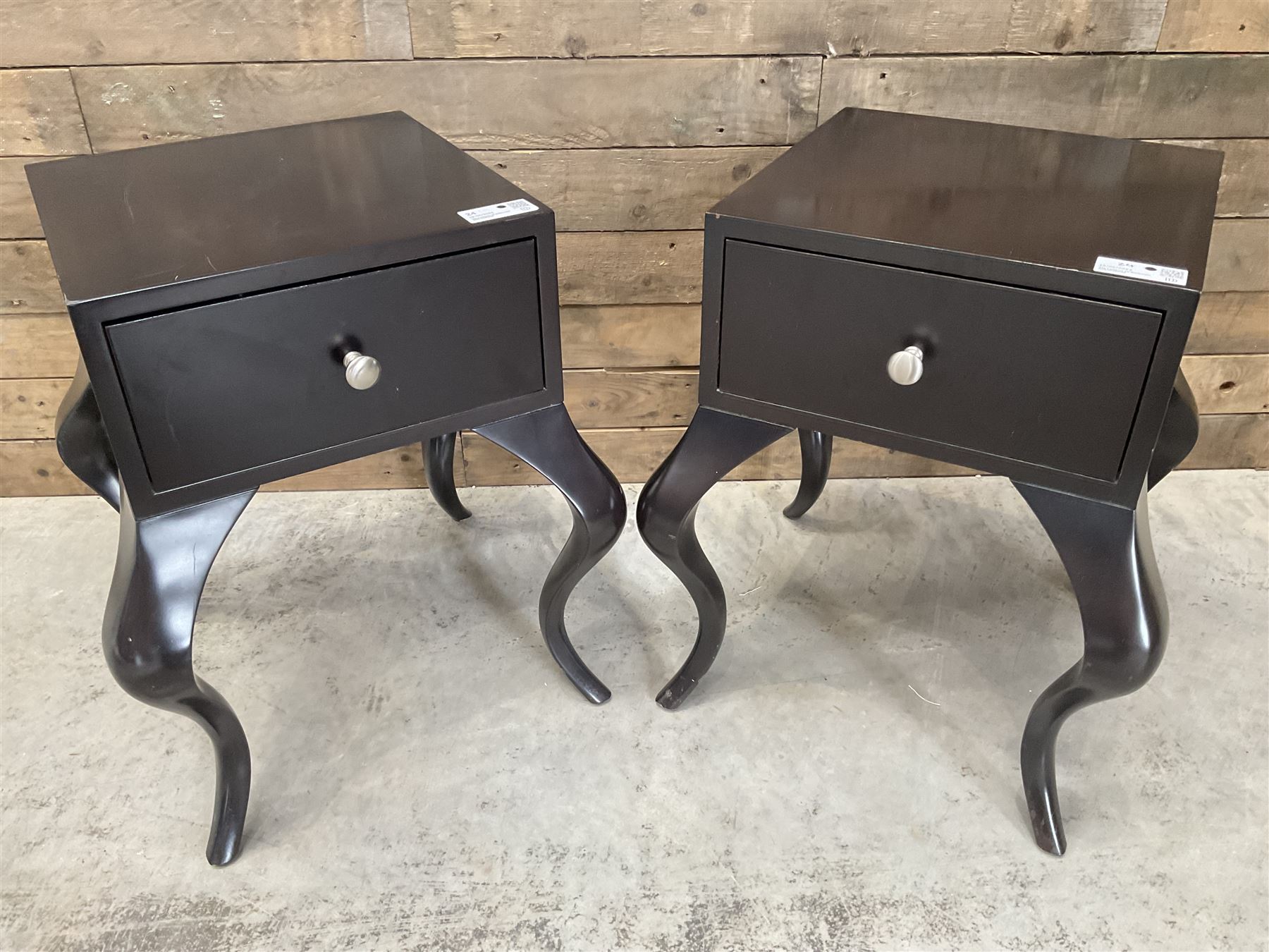 Pair of rosewood finish bedside chests