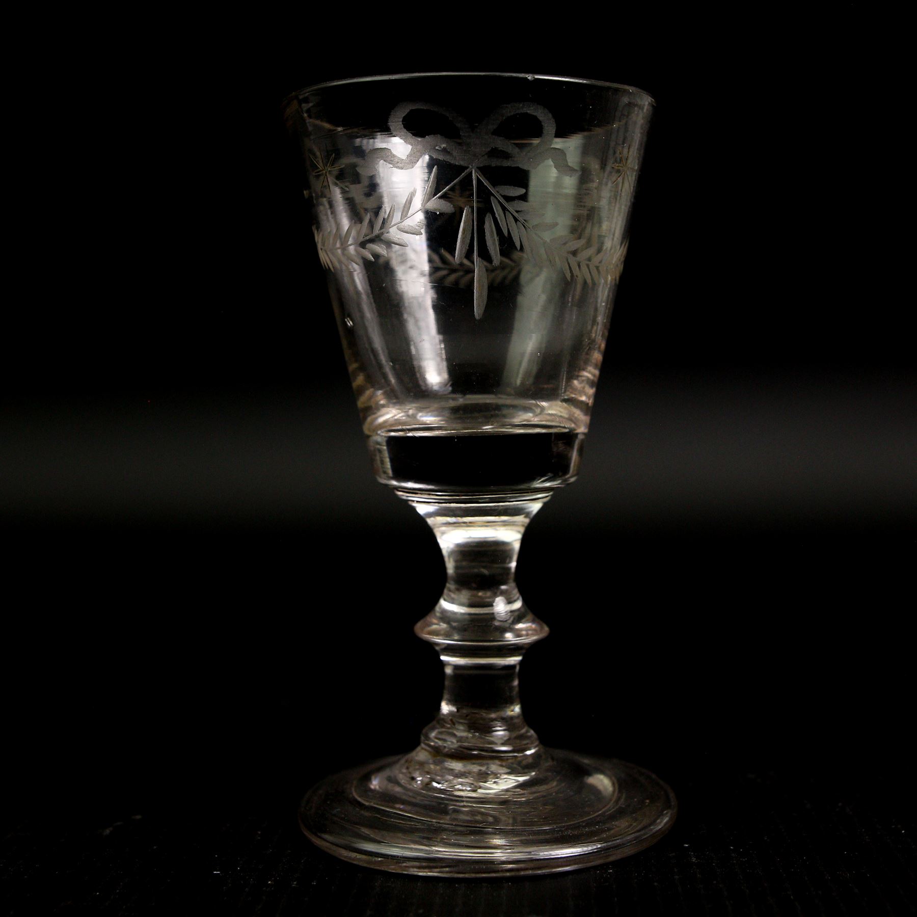 18th century cordial glass on air twist stem, another with plain stem and folded foot, two 19th century rummers and other 18th and 19th century glasses (13)