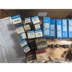 Large collection of Mazda thermionic radio valves/vacuum tubes, including boxed examples and loose bubble wrapped and identified examples