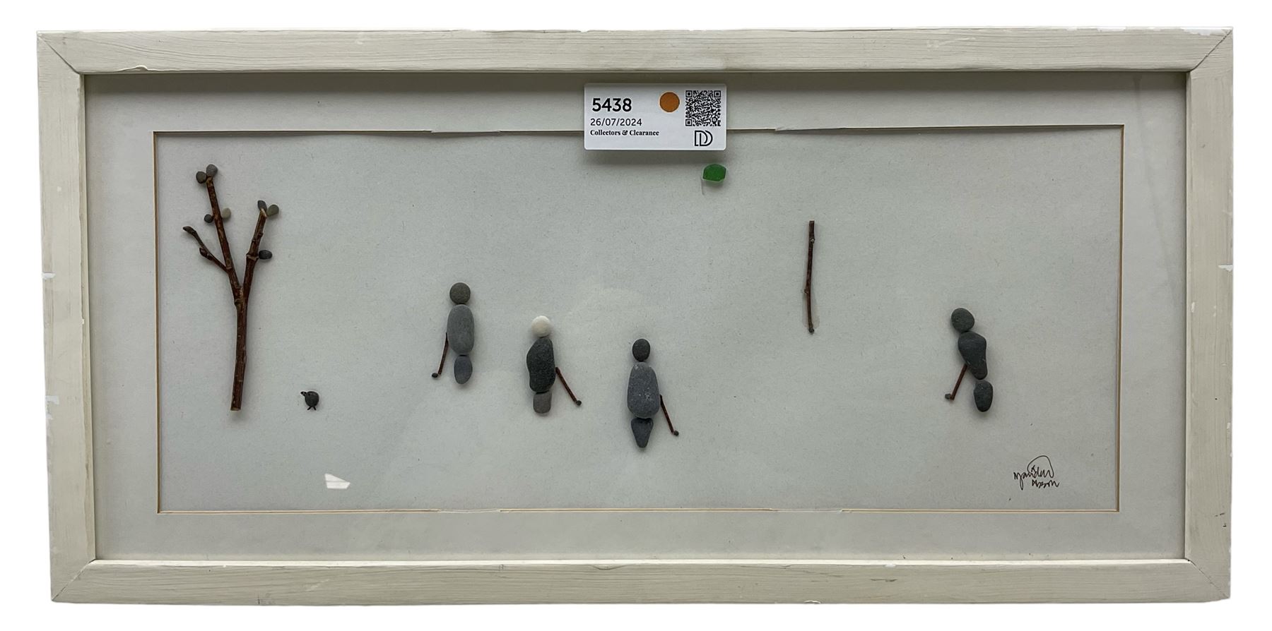 Contemporary work depicting a game of golf, primarily made with sticks and stones indistinctly signed 'Abson' 17cm x 43cm 