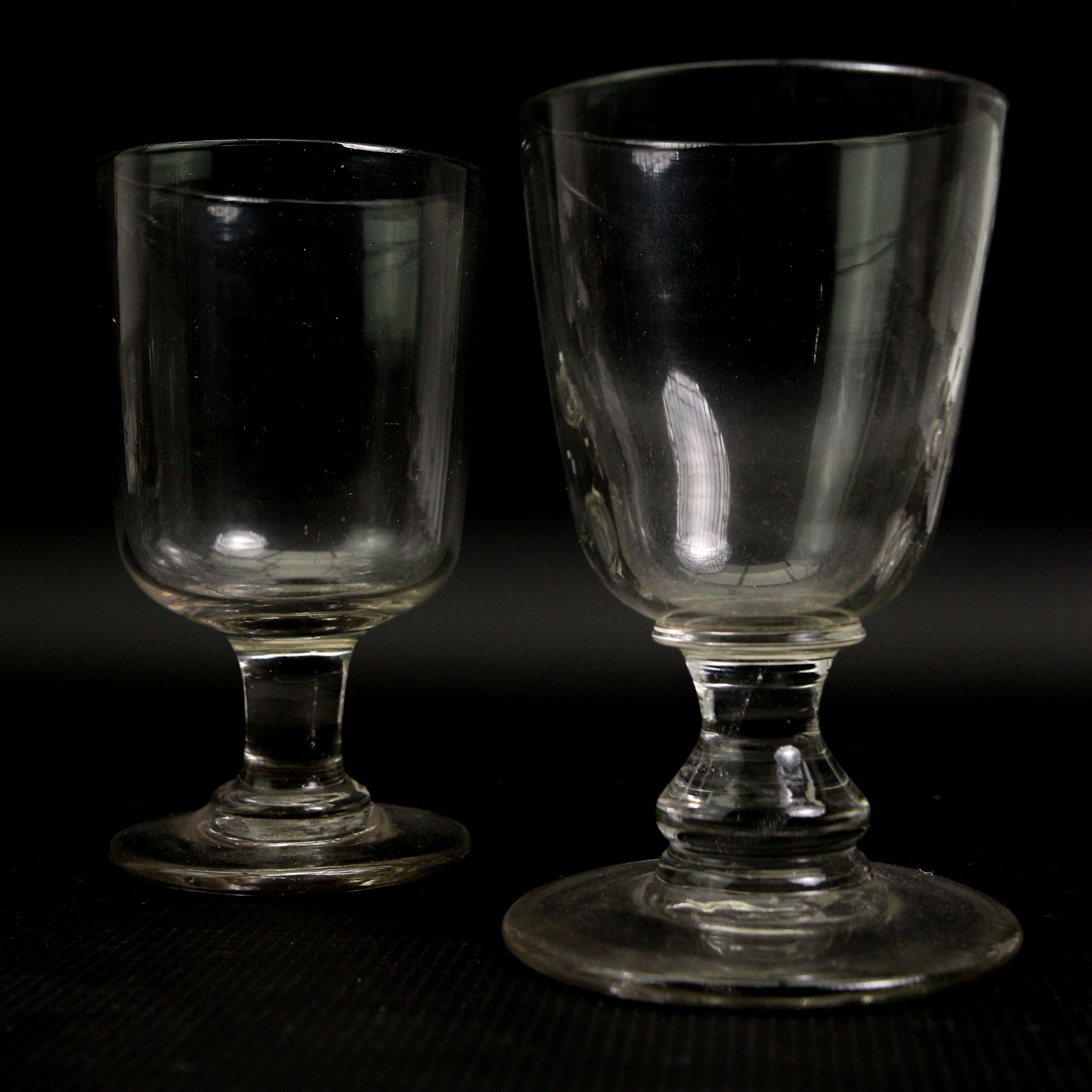 18th century cordial glass on air twist stem, another with plain stem and folded foot, two 19th century rummers and other 18th and 19th century glasses (13)