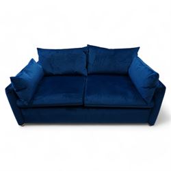 Heals - 'Pillow' three-seat sofa bed upholstered in blue fabric