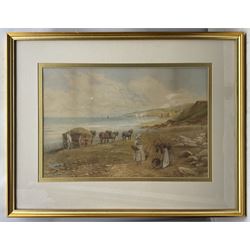 Kate E Booth (British fl.1850-1898): 'The Seaweed Cart', watercolour signed and titled 33cm x 50cm