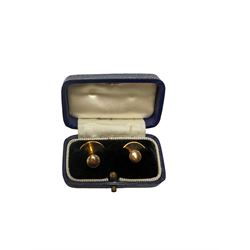 Pair of 9ct gold shirt studs, hallmarked, boxed 