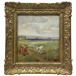 Hugh Berry Scott (British 1854-1940): 'At Pasture', oil on board signed, titled verso 24cm x 21cm