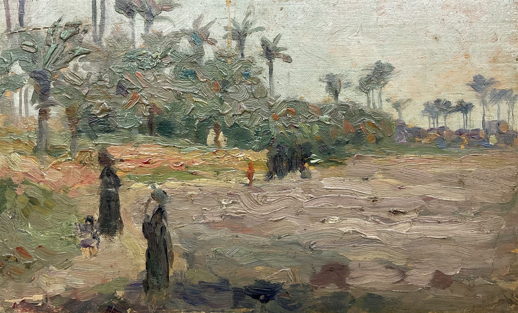 Vernon Blake (British 1875-1930): 'In Egypt', oil on panel, signed and titled verso 15cm x 25cm (unframed)